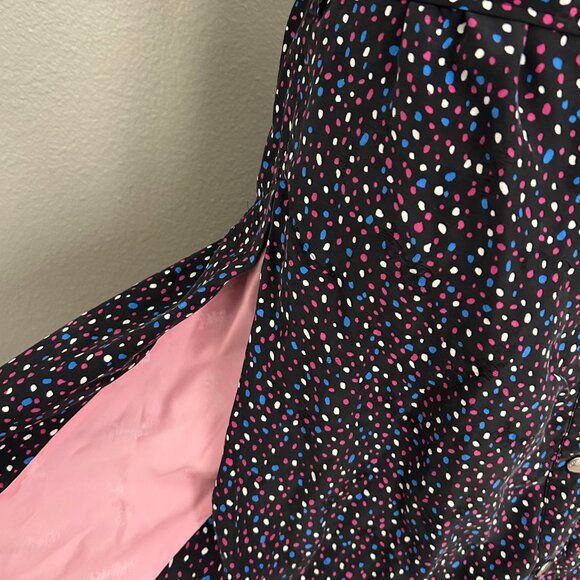 Coach Dress Silk Signature Navy Pink Dot SZ2 Sleeveless Midi Belted Classic - Picture 8 of 12